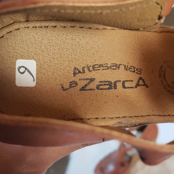 Mexican wedge leather multi-colored sandal - Picture 7 of 11